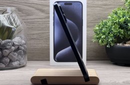 Hibátlan iPhone 15 Pro Max Blue Titanium 256GB 2 ÉV Garanciával Számlával Aksi 94%