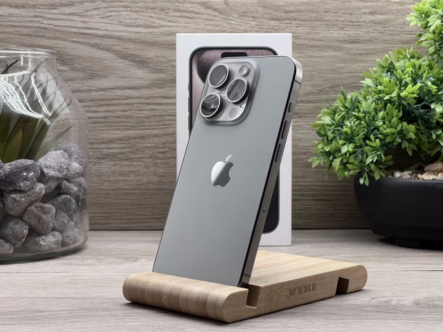iPhone 15 Pro Natural Titanium 128GB 2 ÉV Garanciával Számlával Aksi 91%