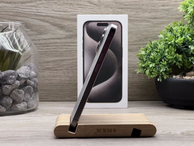 iPhone 15 Pro Natural Titanium 128GB 2 ÉV Garanciával Számlával Aksi 91%