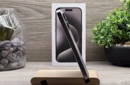 iPhone 15 Pro Natural Titanium 128GB 2 ÉV Garanciával Számlával Aksi 91%