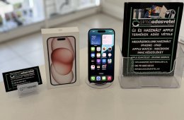 iPhone 15 Pink 128GB Független Hibátlan/1-3 hónap gar./Akku 86%/p4329