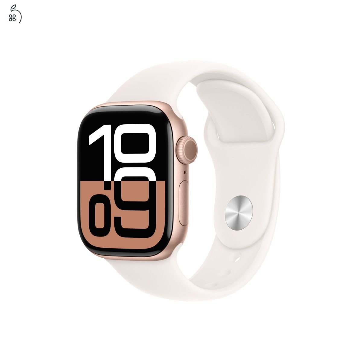 Apple Watch Series 10 GPS – 42 mm-es rozéarany alumíniumtok, lágy rózsaszín sportszíj