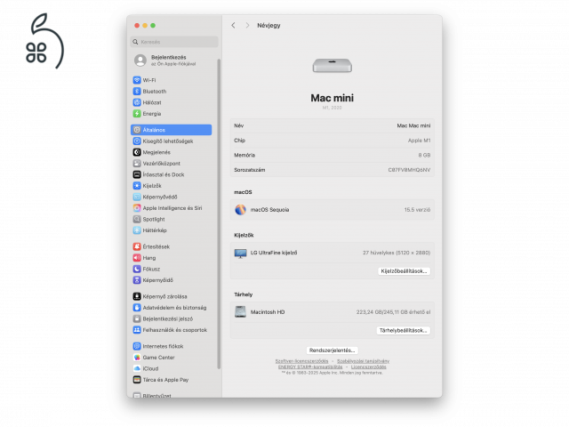 Mac Mini M1 8/256 eladó