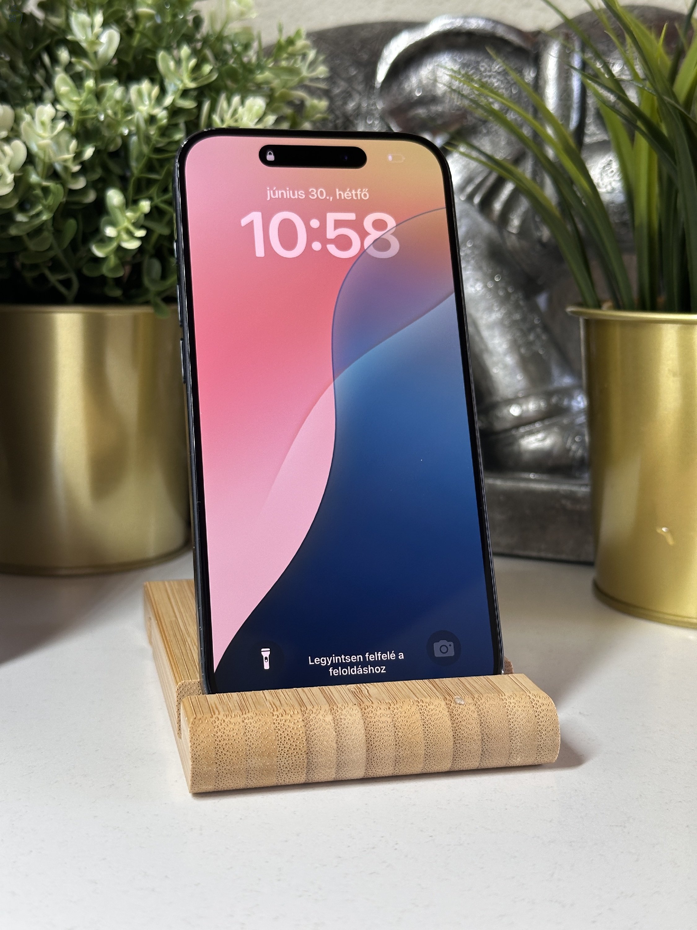  iPhone 15 Pro 256GB Kék, Független - Garancia, Számla 