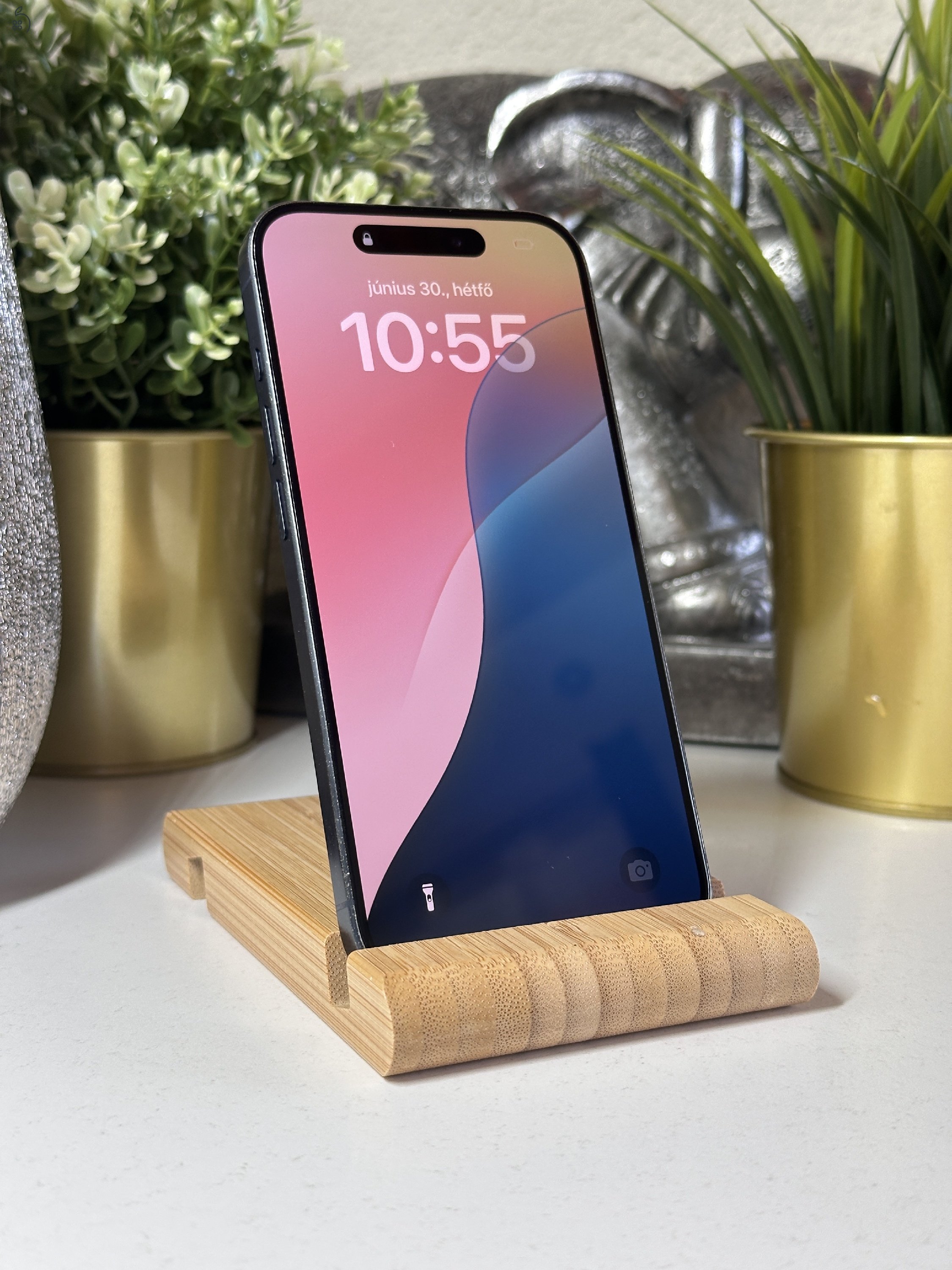  iPhone 15 Pro 256GB Kék, Független - Garancia, Számla 