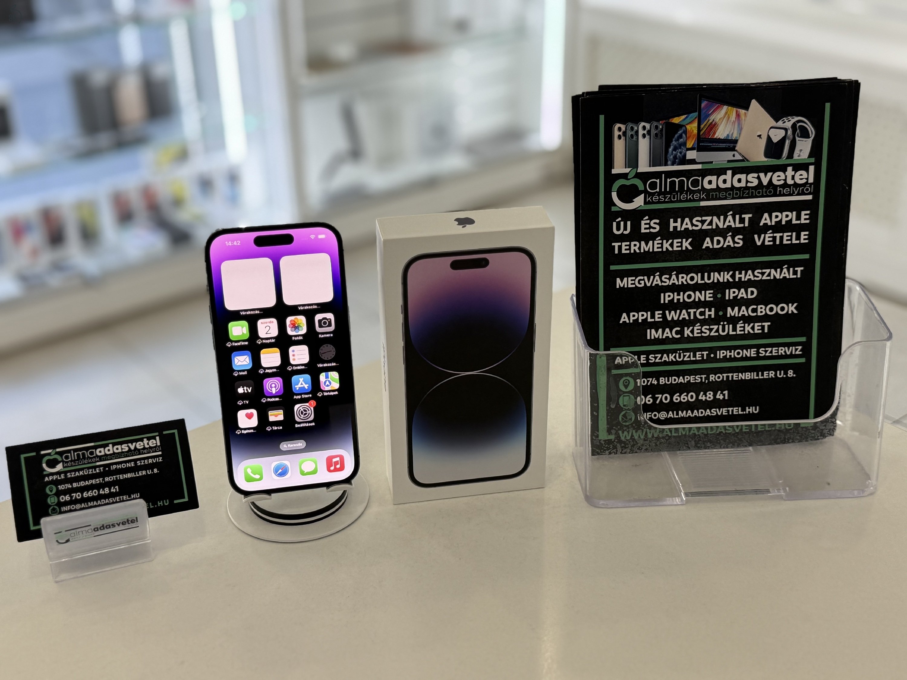 iPhone 14 Pro 128GB Független Megkímélt/1-3 hónap gar./Akku 85%/p4340