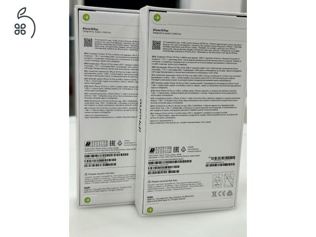 Új Bontatlan iPhone 16 Plus 128gb és 256gb Független! Fekete és Fehér színben 1 év Gar + Beszámítás!