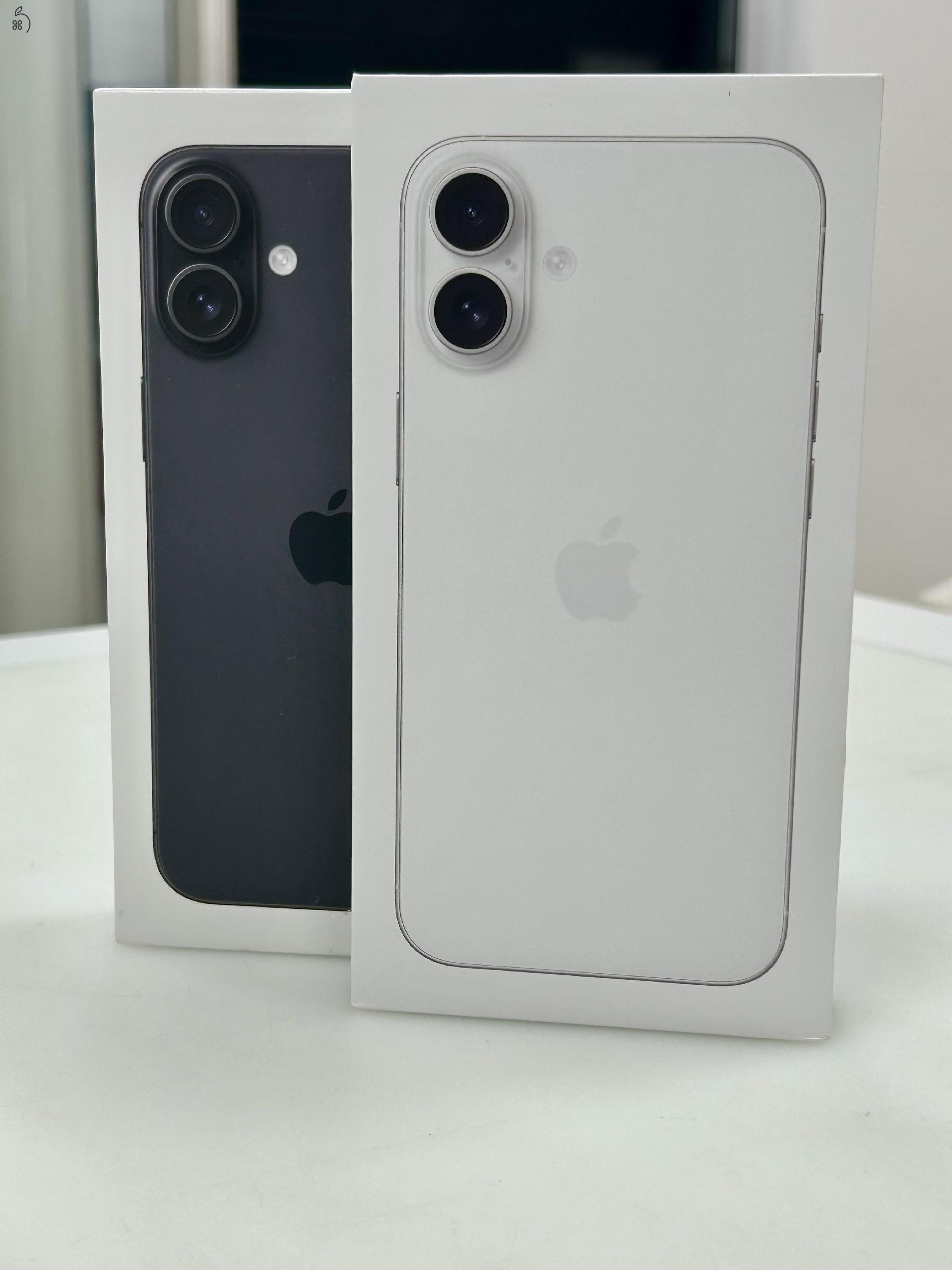 Új Bontatlan iPhone 16 Plus 128gb és 256gb Független! Fekete és Fehér színben 1 év Gar + Beszámítás!