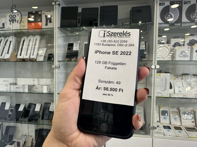Garanciás | iPhone SE 2022 128GB független fekete akku 86% (49) iszerelés.hu