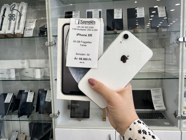 iPhone XR 64GB független fehér új akkuval garanciával (50) iszerelés.hu