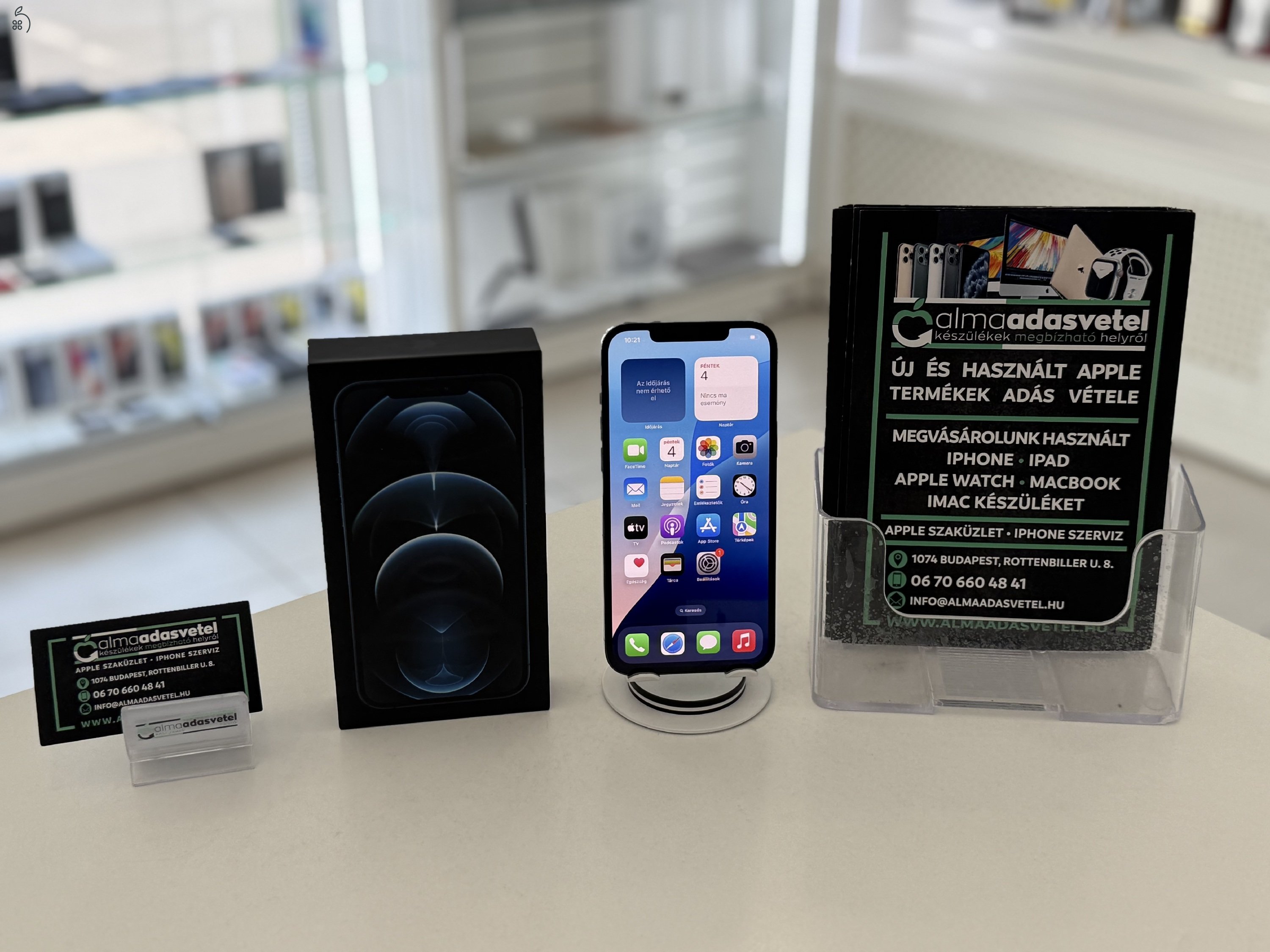 iPhone 12 Pro Max 128GB Független újszerű/1-3 hónap gar./Akku 85%/p4341