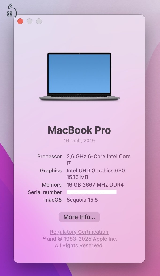 Apple MacBook Pro 16” Retina Touch Bar – 2019/2020 – Újszerű állapotban, garanciával!