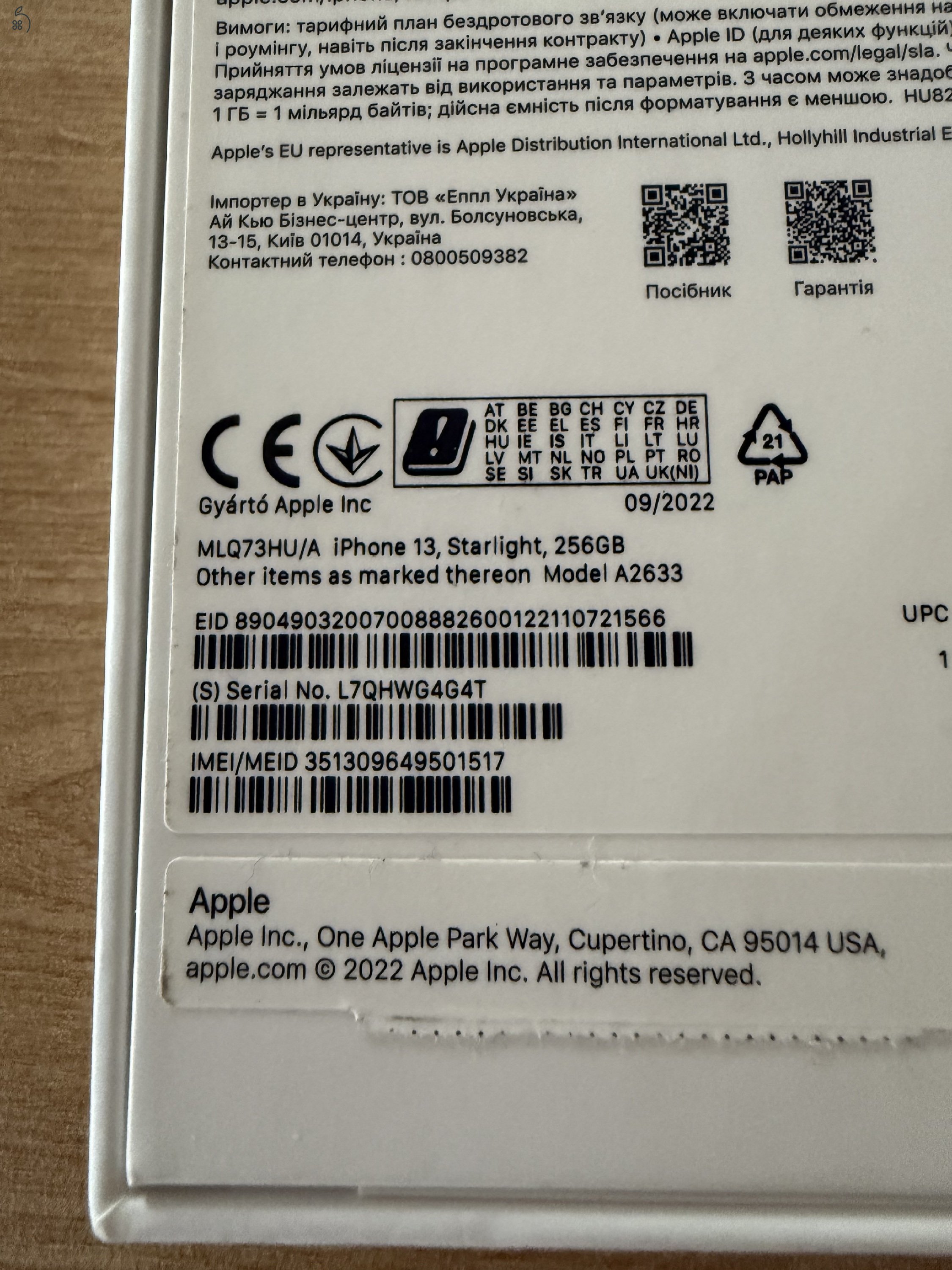 Eladó IPhone 13 256GB Telekom