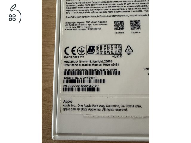 Eladó IPhone 13 256GB Telekom