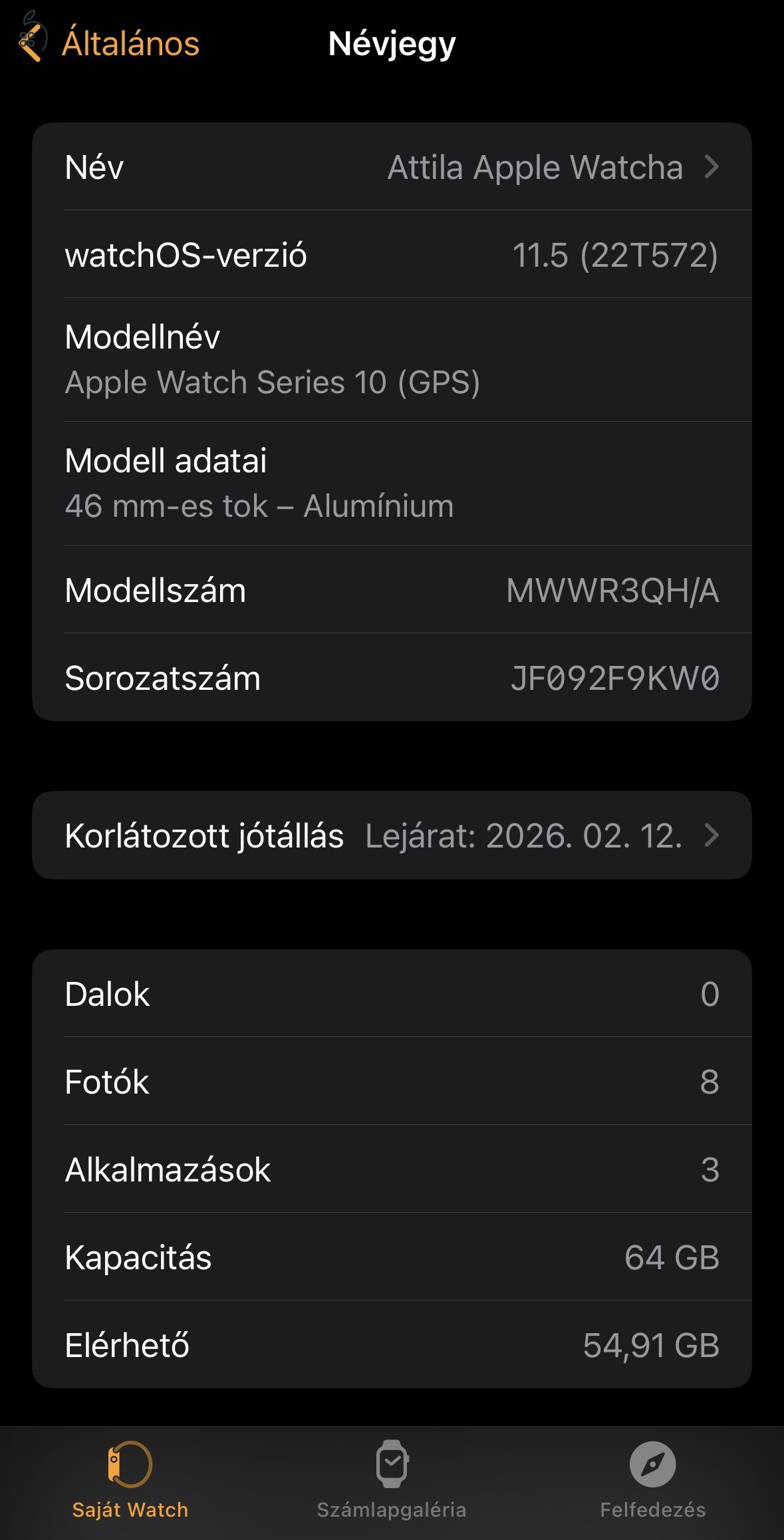 Eladó Apple Watch Series 10 (GPS, 46MM) szép állapotban, 100%