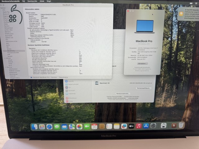 Macbook Pro 16' Spacegray i7 2.6Ghz /32Gb ram/ 512Gb SSD CTO Új Akksi!