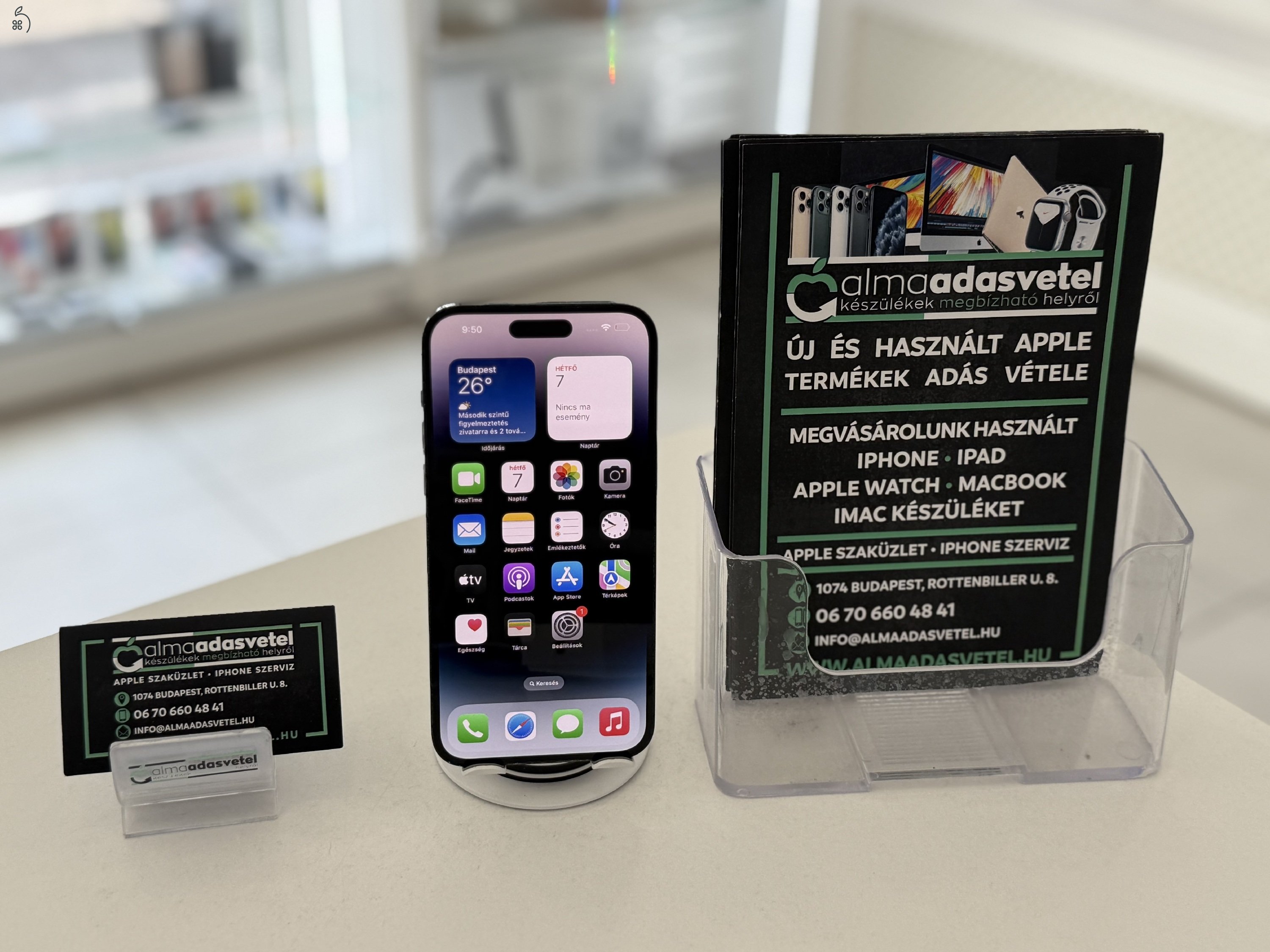 iPhone 14 Pro Max 128GB Használt Független/1-3 hónap gar./Akku 83%/p4345
