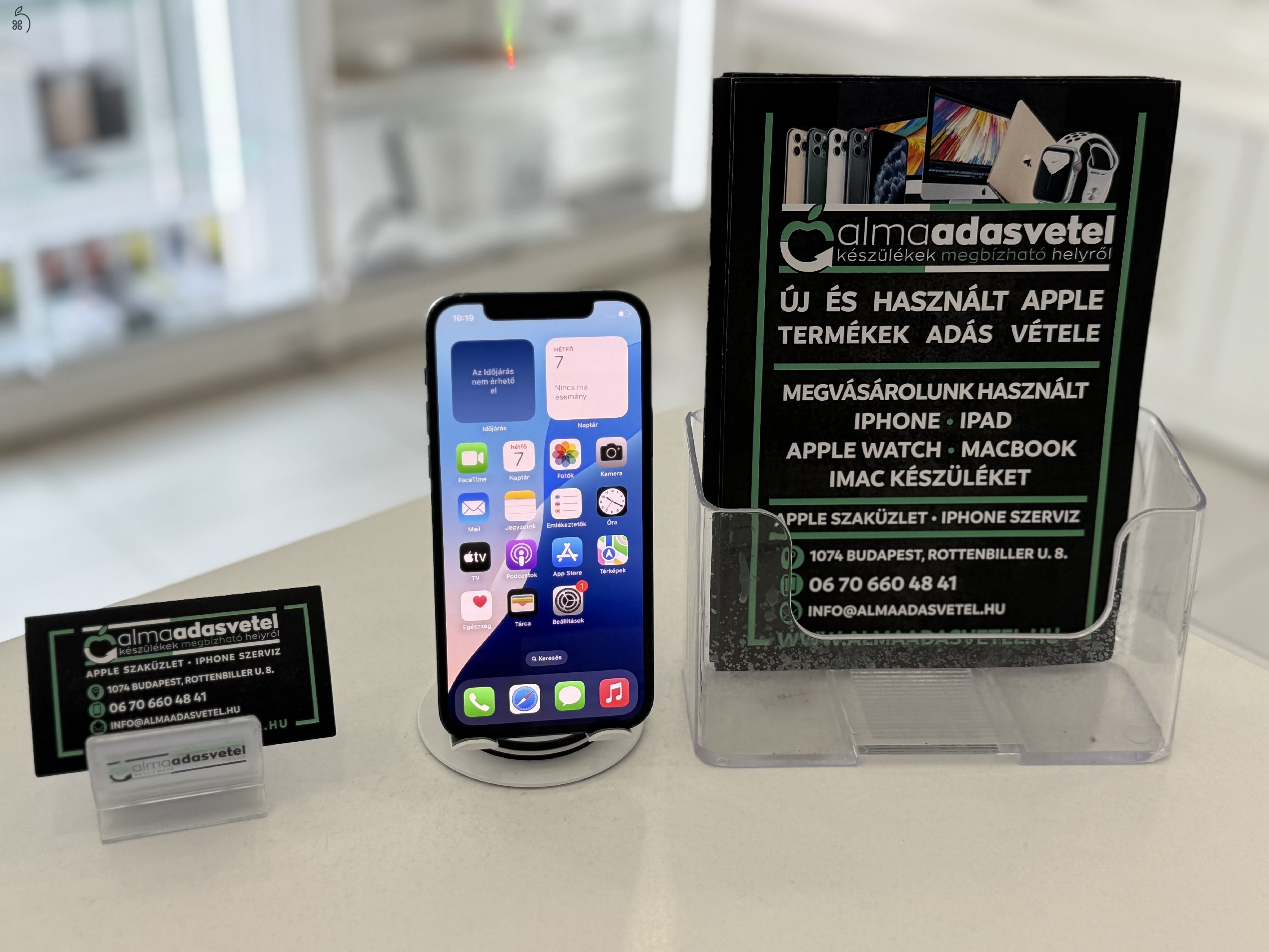 iPhone 12 64GB Független Használt/1-3 hónap gar./Akku 100%/p4346