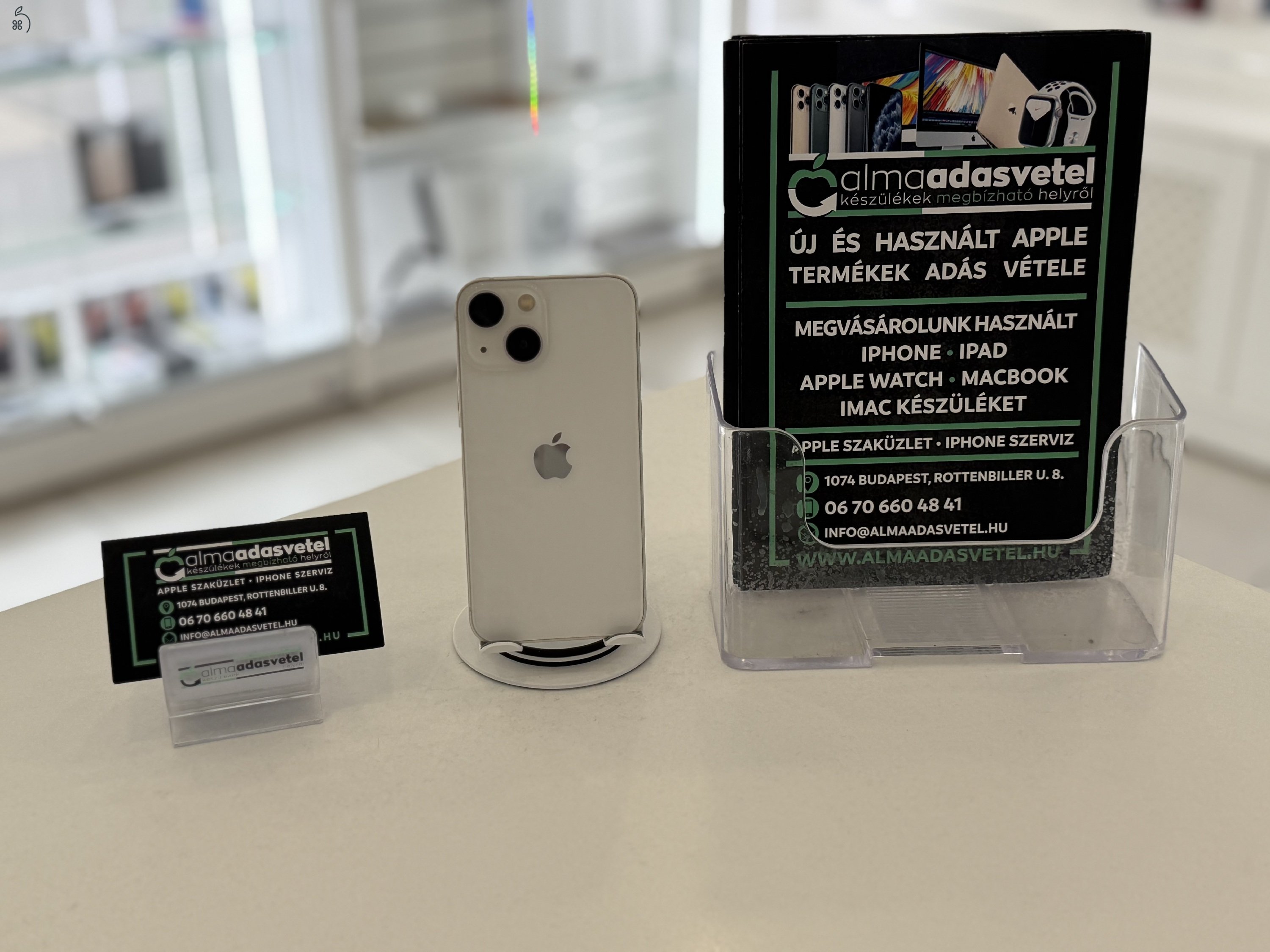 iPhone 13 Mini 128GB Független Újszerű/1-3 hónap gar./Akku 100%/p4348