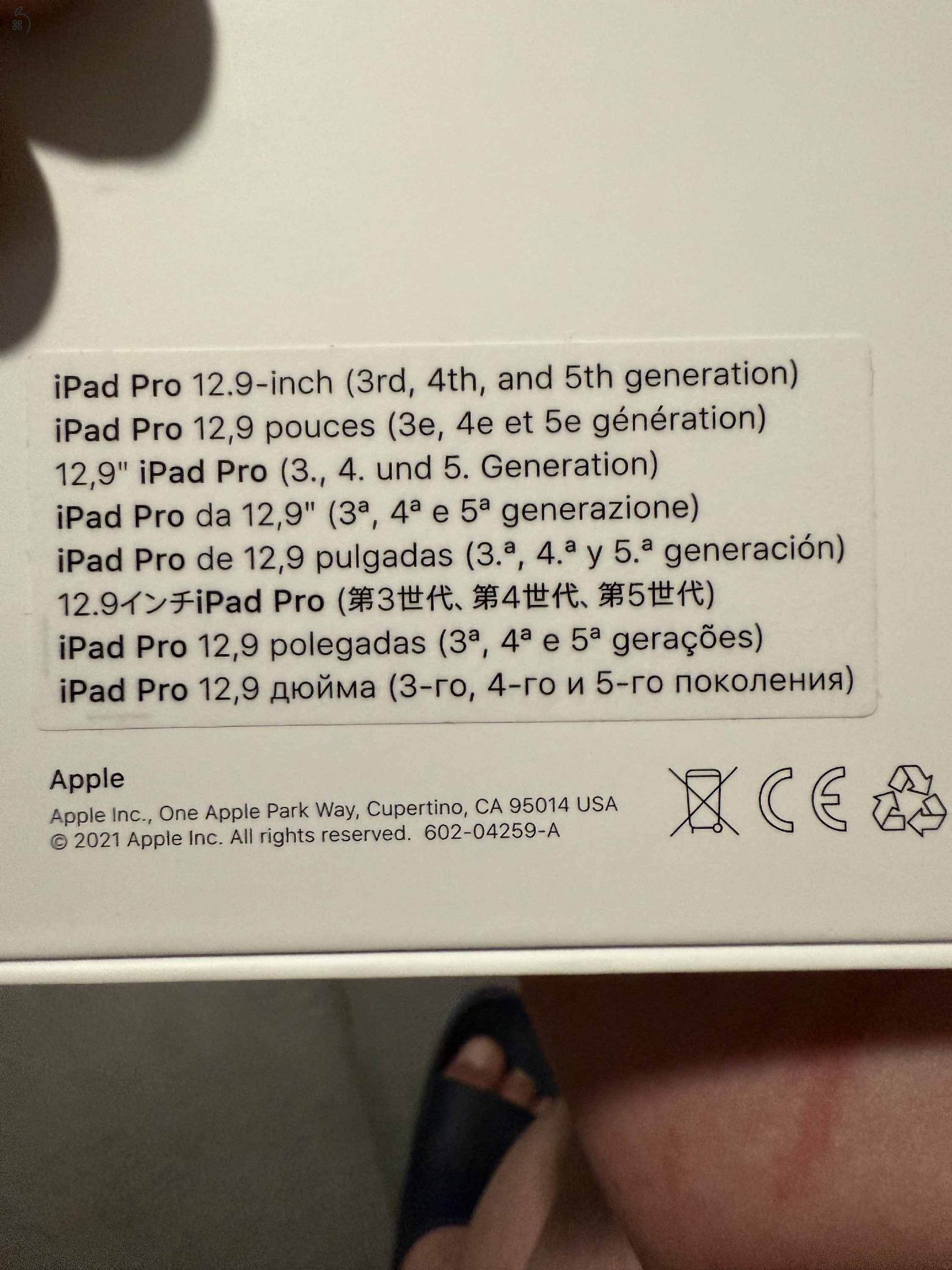 Apple Magic keyboard (magyar) 12,9”