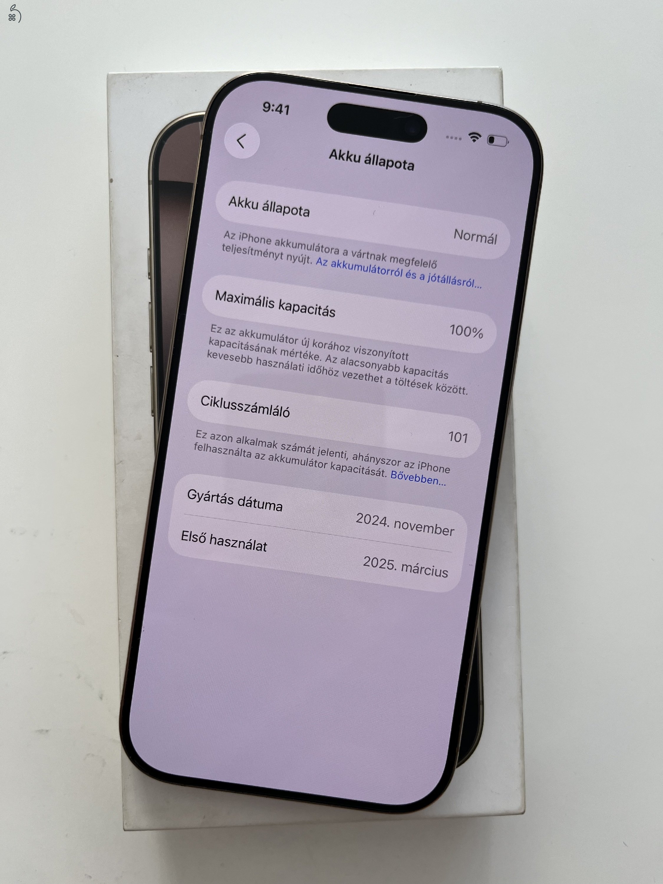 iPhone 16 Pro 128GB Új állapot! Akku 100%!
