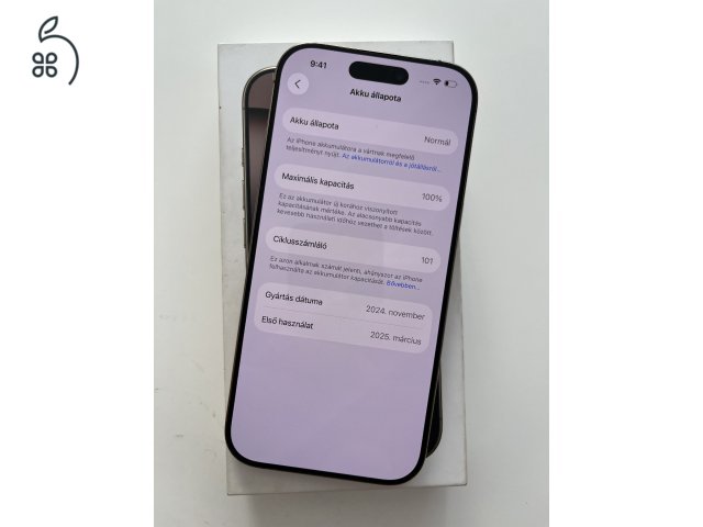 iPhone 16 Pro 128GB Új állapot! Akku 100%!