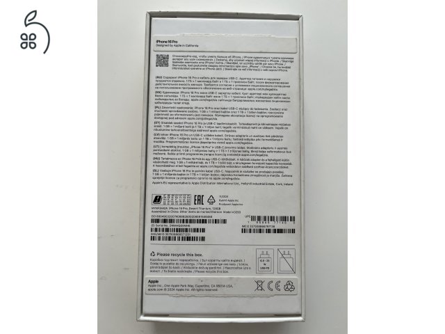 iPhone 16 Pro 128GB Új állapot! Akku 100%!