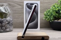 Hibátlan iPhone 15 Pro White Titanium 256GB 2 ÉV Garanciával Számlával Aksi 93%