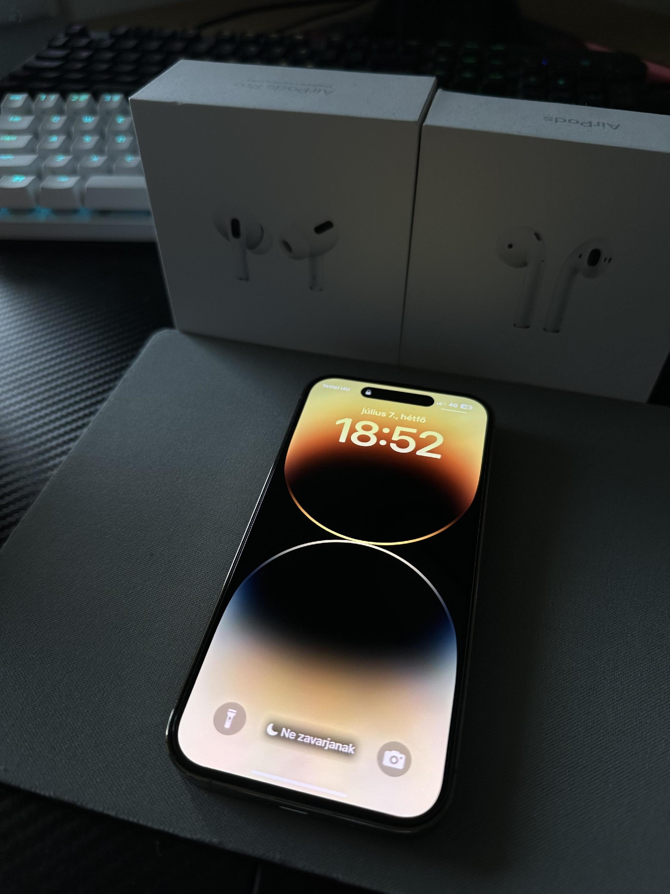 Eladó iPhone 14 Pro Gold karcmentes, gyári akksi, kijelzős