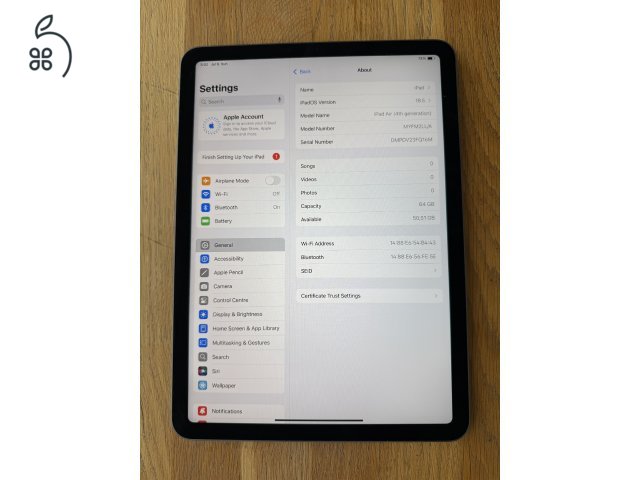 iPad Air 4 wifi 64GB szürke