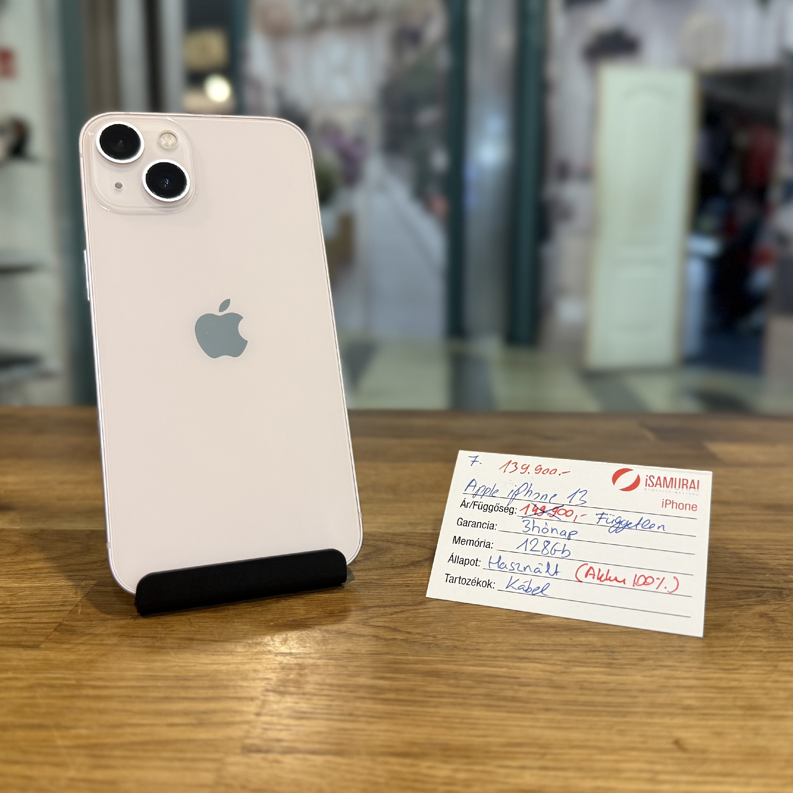 7. Apple iPhone 13 - 128 GB - Pink - ÚJ AKKU