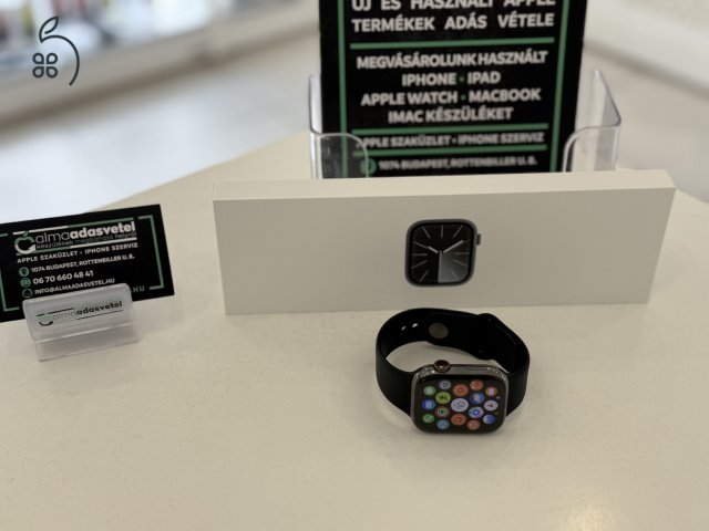 Apple Watch 9 45mm Újszerű Cellular Rozsdamentes Acél/Akku 98%/p4358