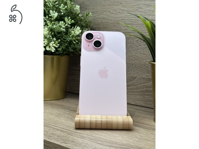  iPhone 15 128GB Rózsaszín, Független - Garancia, Számla 