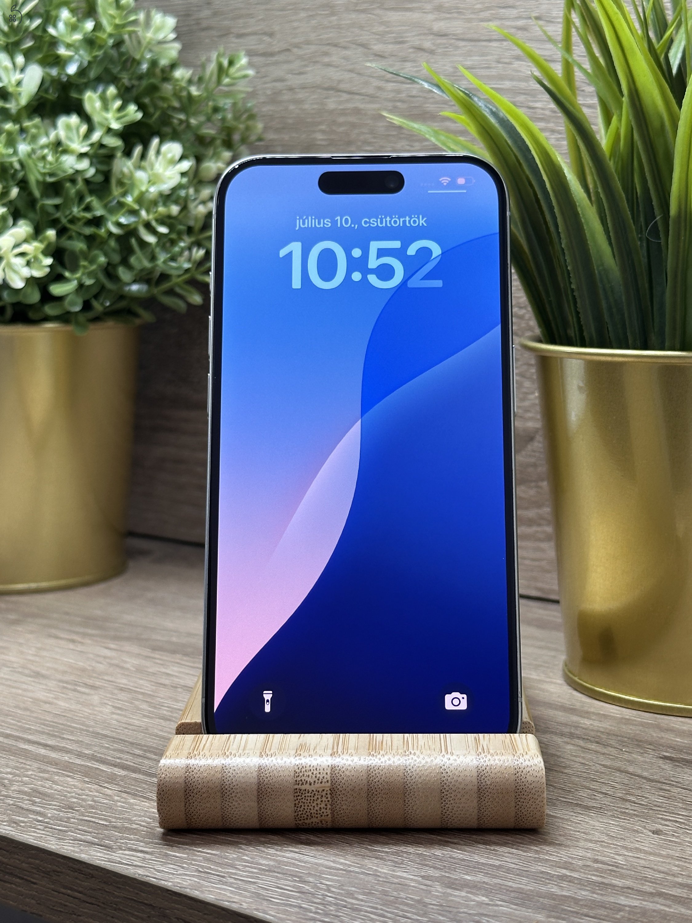  iPhone 15 Pro 256GB Fehér, Független - Garancia, Számla 