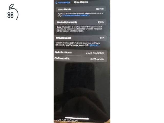 Eladó IPhone 15 pro max 100% AKKU 256gb natur titanium 