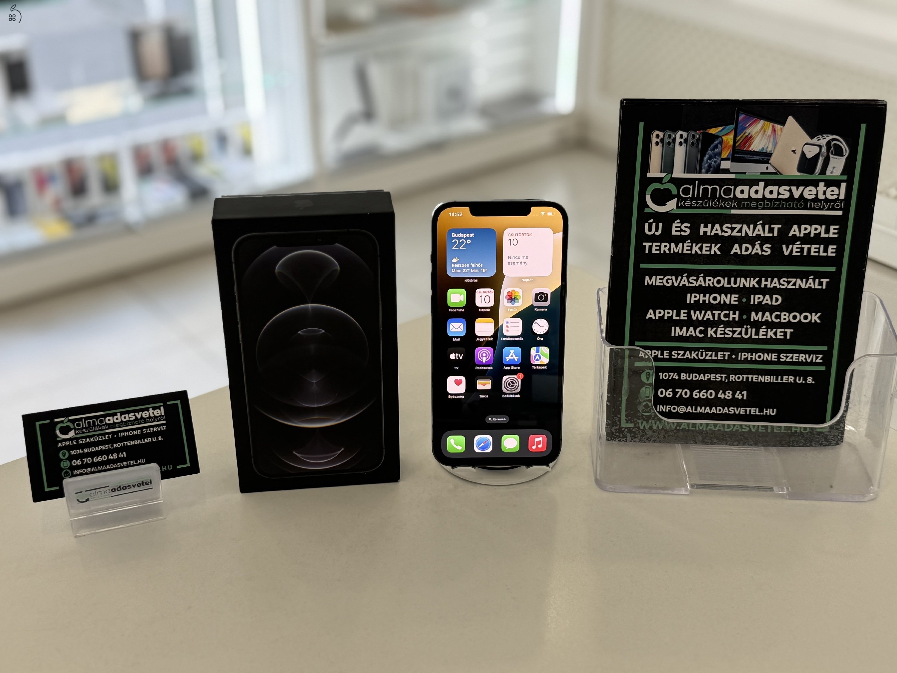 iPhone 12 Pro Max 128GB Újszerű Független/1-3 hónap gar./Akku 86%/p4360