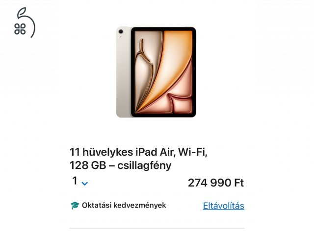 Kedvezményes 11” M3 iPad Air — Új, bontatlan, garanciális
