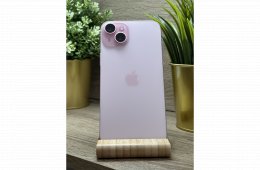  iPhone 15 Plus 128GB Rózsaszín, Független - Garancia, Számla 