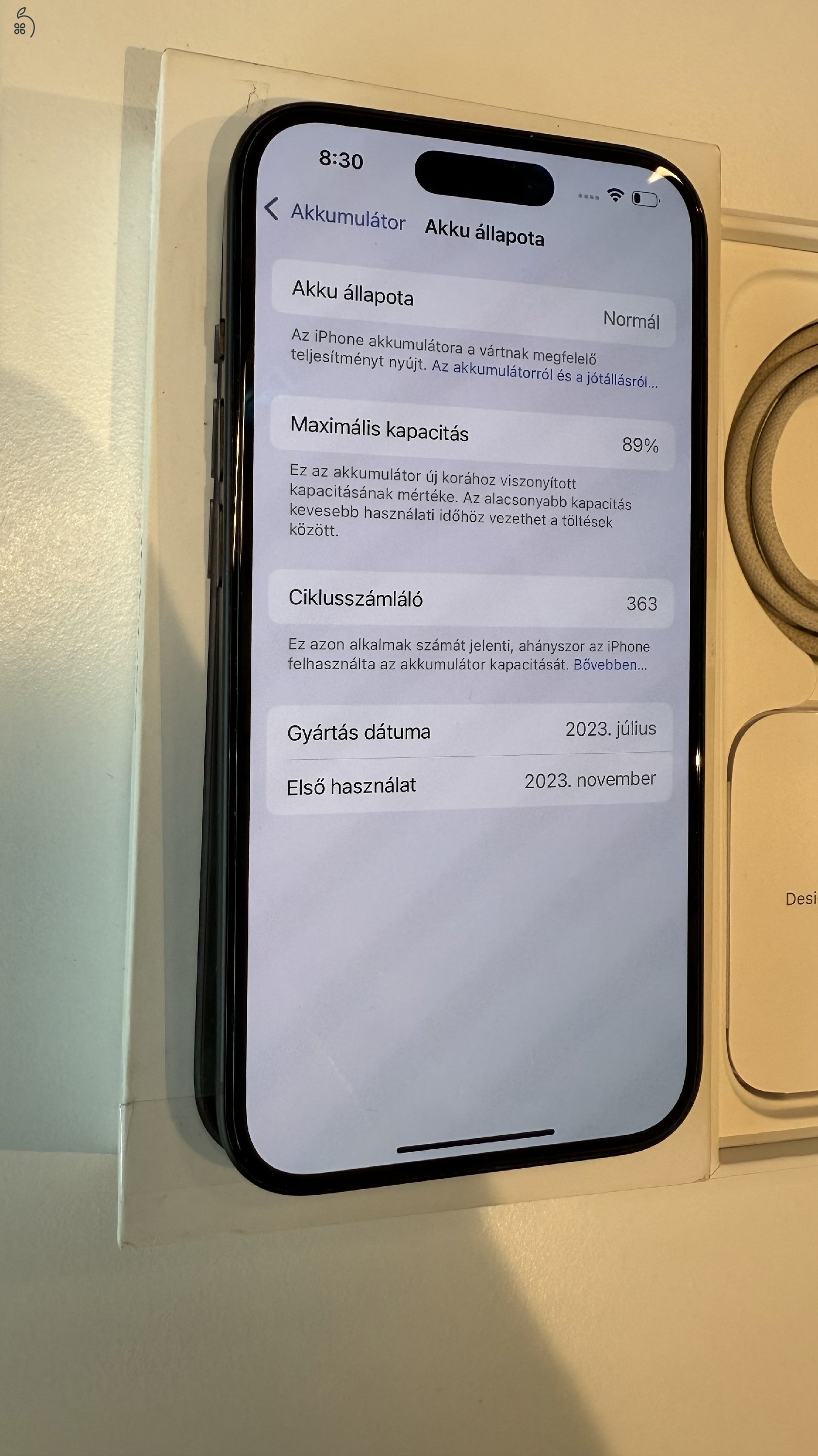 Iphone 15 256 GB fekete