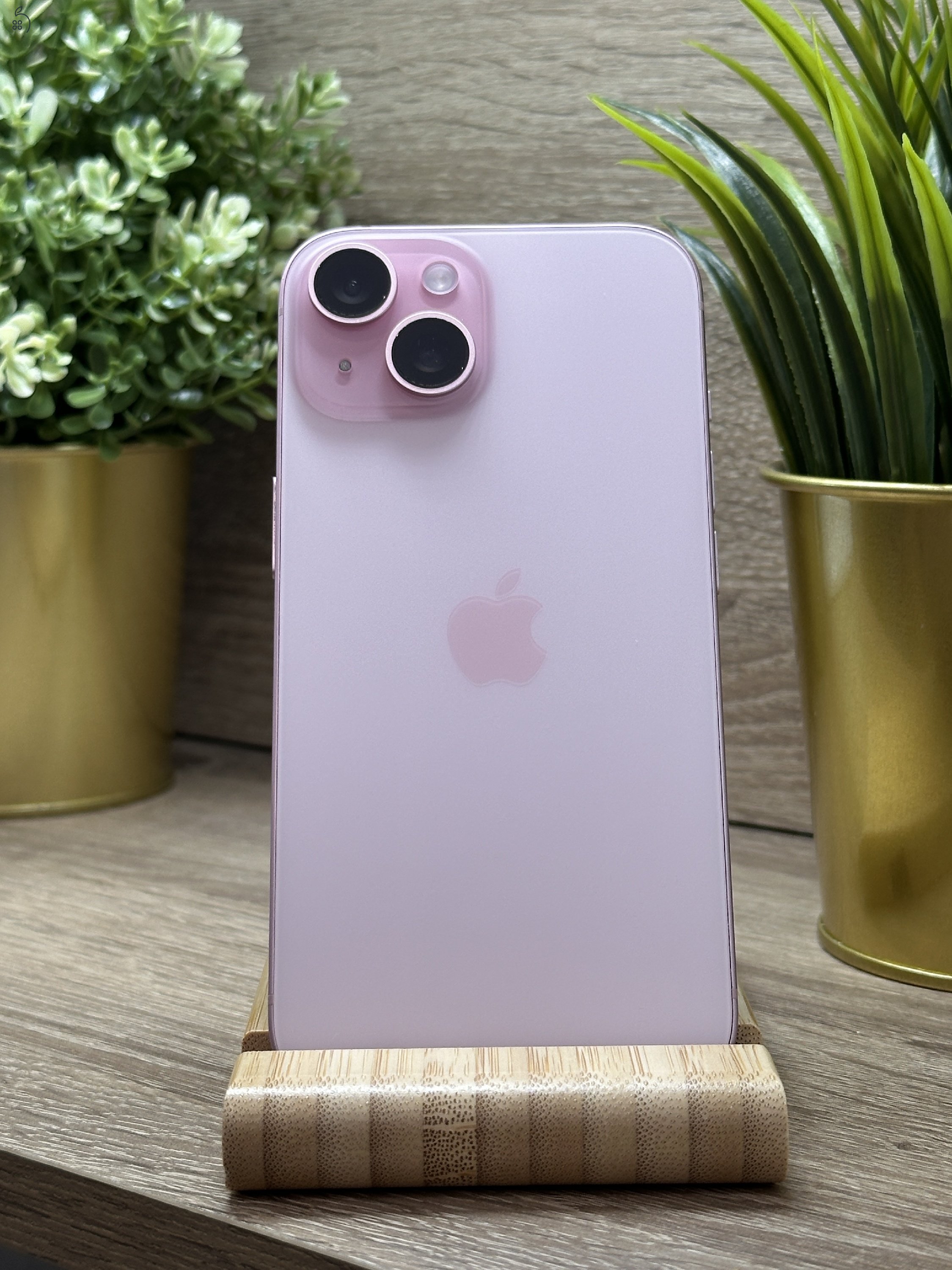  iPhone 15 128GB Rózsaszín, Független - Garancia, Számla 