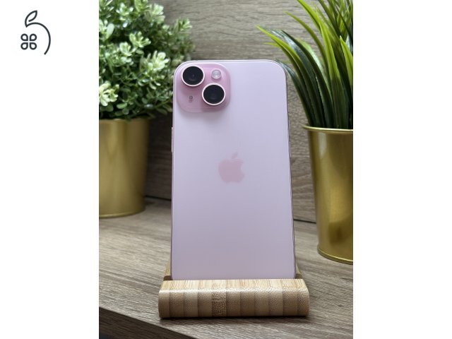  iPhone 15 128GB Rózsaszín, Független - Garancia, Számla 