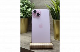  iPhone 15 128GB Rózsaszín, Független - Garancia, Számla 