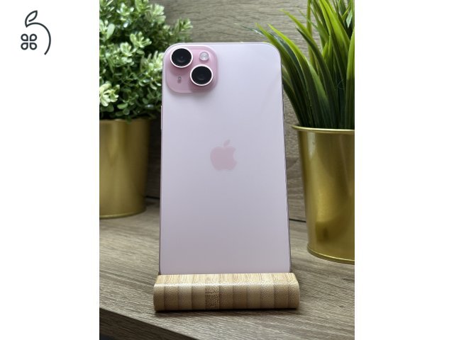  iPhone 15 Plus 128GB Rózsaszín, Független - Garancia, Számla 