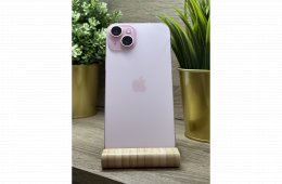 iPhone 15 Plus 128GB Rózsaszín, Független - Garancia, Számla 