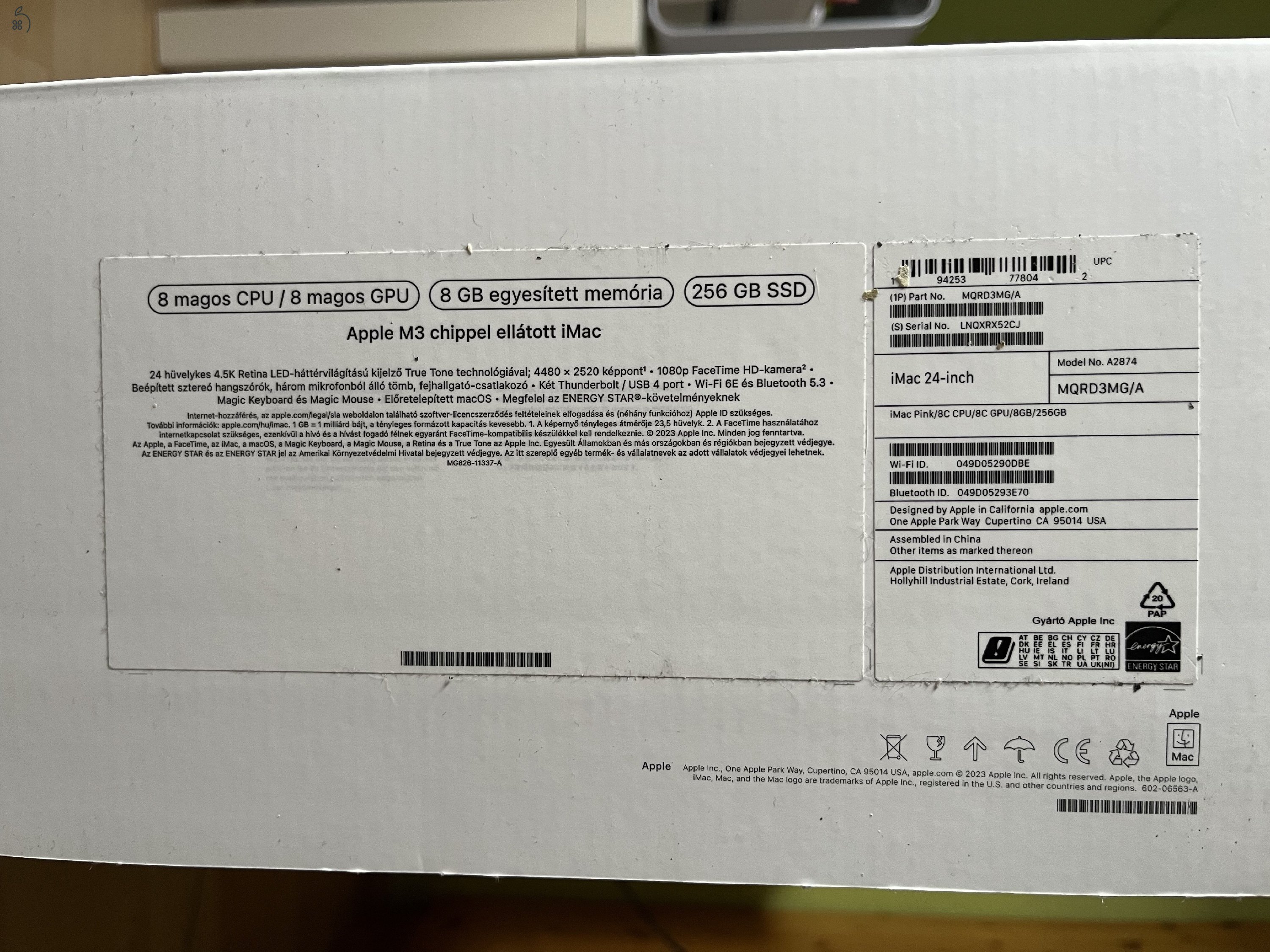 Apple iMac 24 M3 8GB/256GB Pink Magyar Billentyűzet