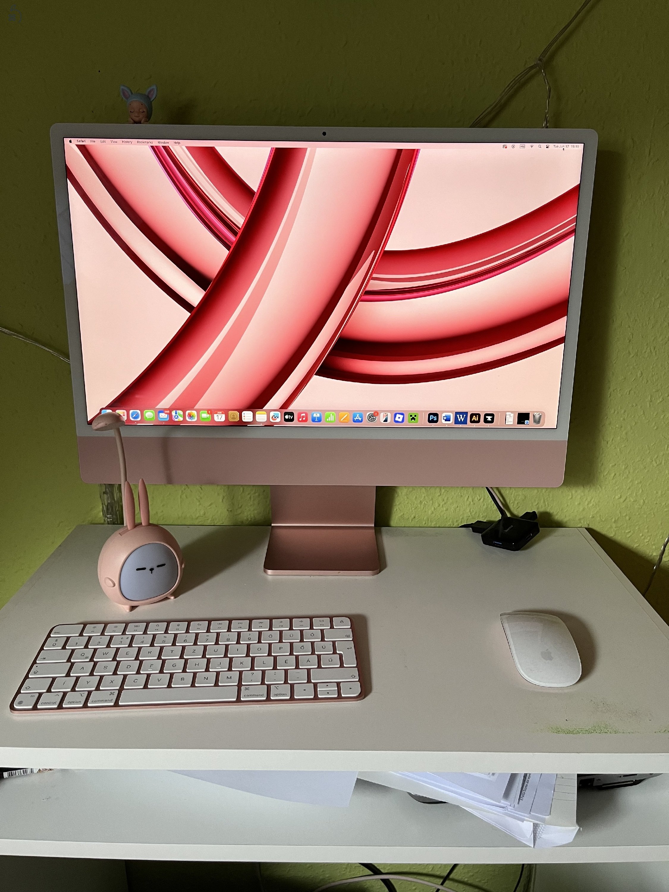 Apple iMac 24 M3 8GB/256GB Pink Magyar Billentyűzet