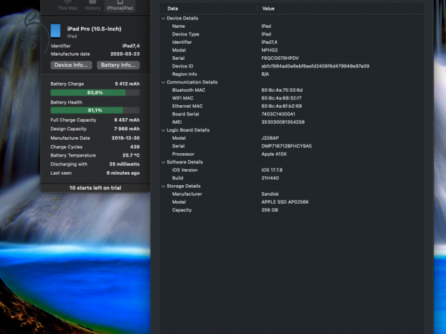 iPad Pro 10.5 Wi-Fi + Cellular 256Gb, szürke + fólia + USB3-as töltő/kábel