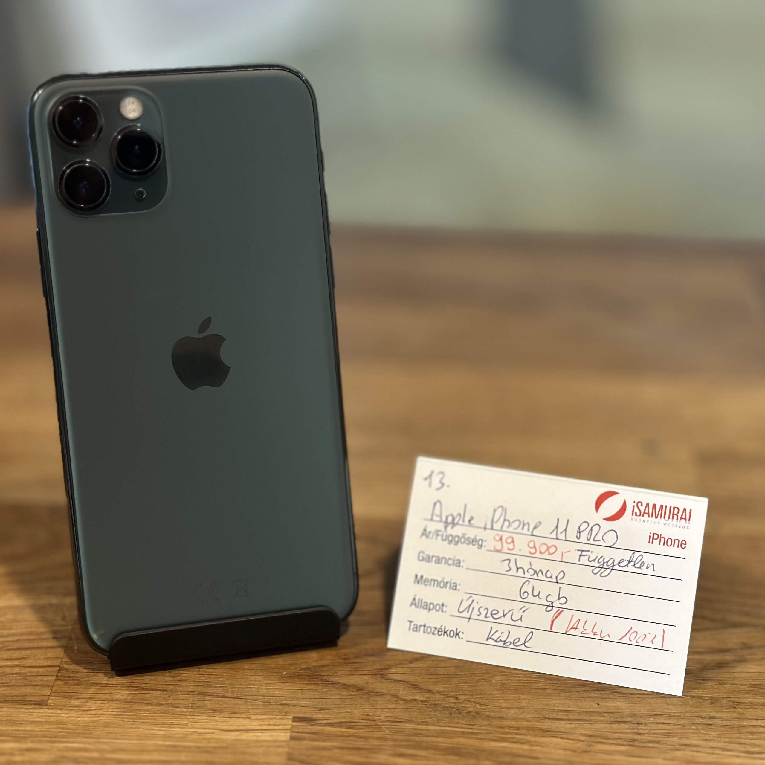 13. Apple iPhone 11 Pro - 64 GB - Éjzöld - Független