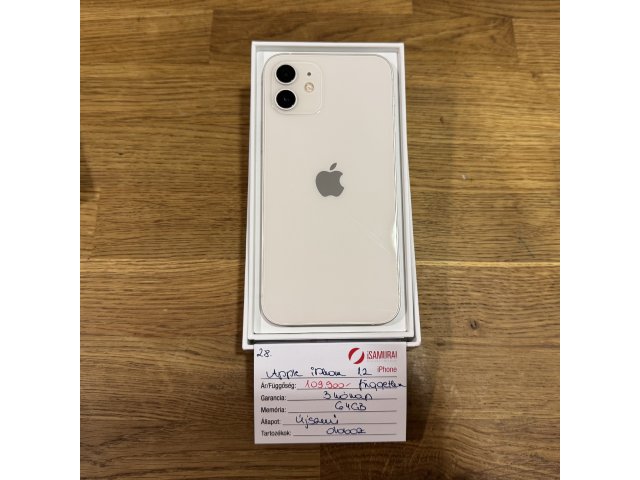 28. Apple iPhone 12 - Fehér - 64 GB - Újszerű