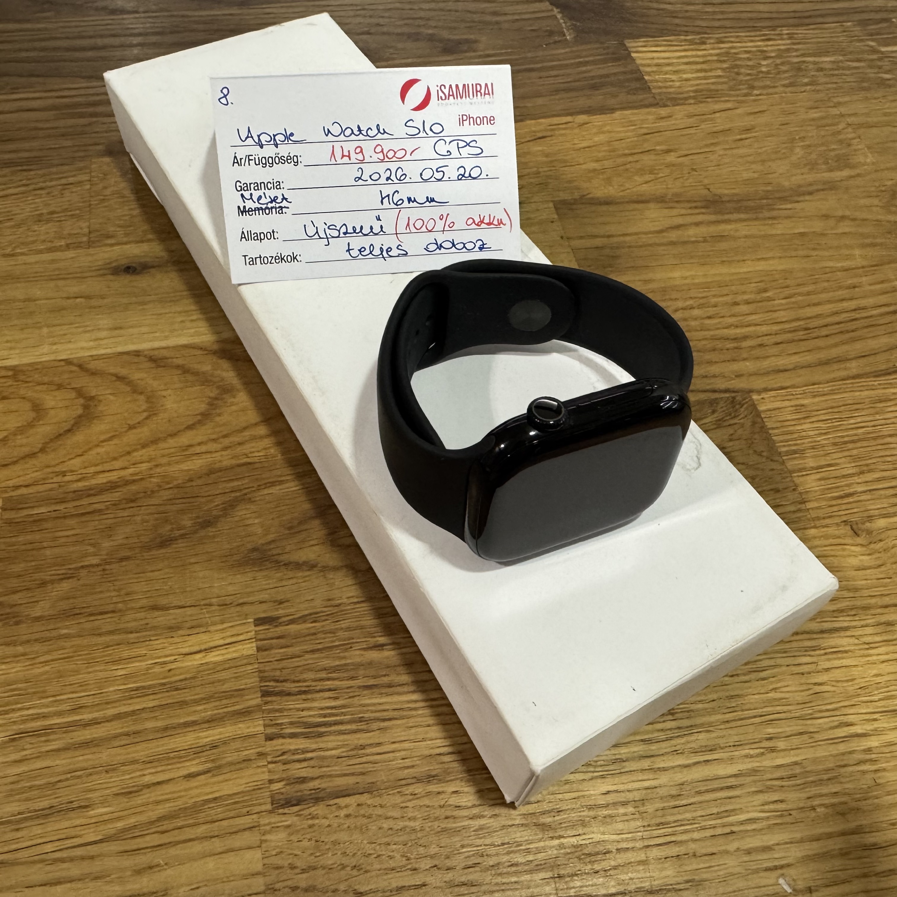 8. Apple Watch Series 10 - GPS - 46 mm - APPLE GAR - 100% AKKU